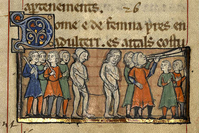 La charte promettait aussi les cornes du charivari aux amants adultères. - Coutumes de la ville d'Agen. | AD 47