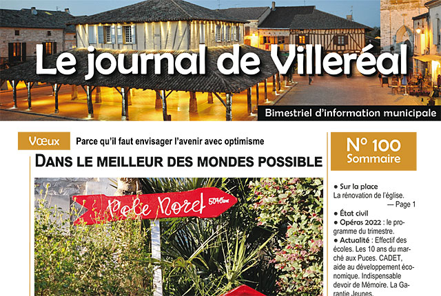 La parution du Journal de Villeréal a pris fin avec le Numéro 100...|Photo © Jean-Paul Épinette. La parution du Journal de Villeréal a pris fin avec le Numéro 100...|Photo © Jean-Paul Épinette.